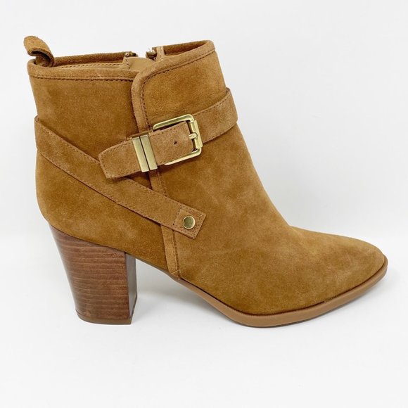 Franco Sarto Womens Suede Leather 'Delancy' Side Zip Heel Bootie Size 8.5 Narrow - Picture 1 of 11